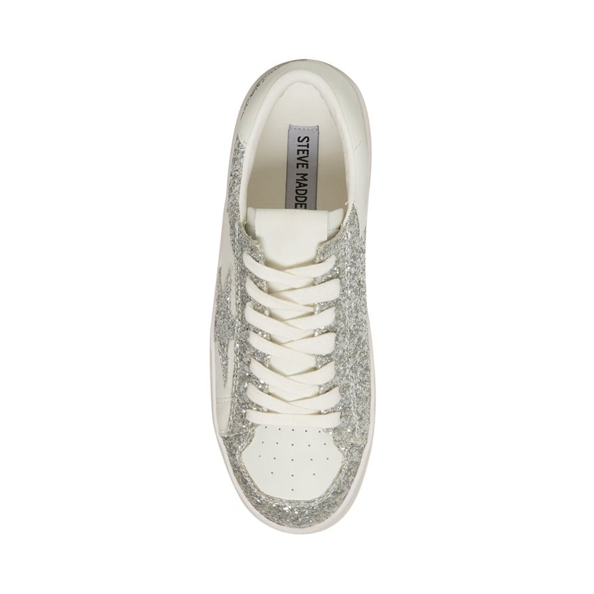 Silver Steve Madden Perona Women's Sneakers | PH 9167DYA